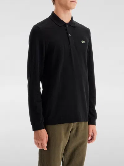 Lacoste Black Piqué Polo Shirt In Black