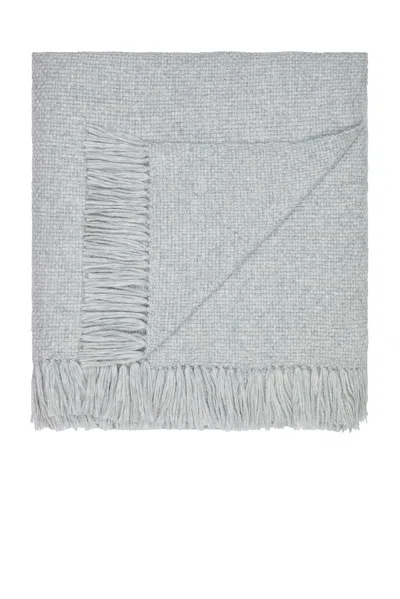 Jenni Kayne Large Alpaca Basketweave Throw In Light Grey