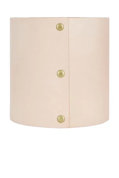 Jenni Kayne Small 5 Leather Rivet Vase In Natural
