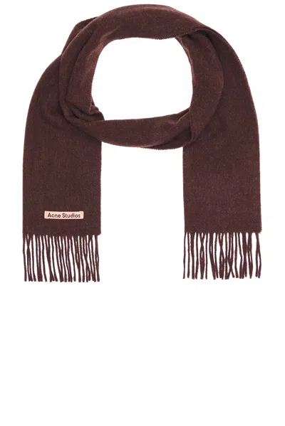 Acne Studios Classic Fringed Scarf In Brown Melange