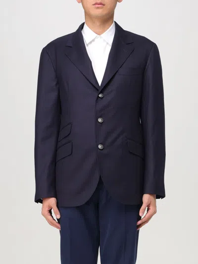 Shop Brunello Cucinelli Blazer  Men Color Blue In Blau