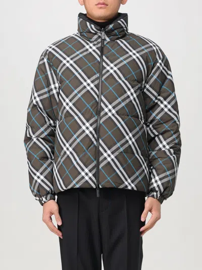 Burberry Multicolorreversible Down Jacket With All-over Check Motiv In Tech Fabric Man In Schwarz