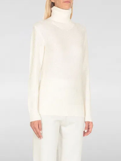 Fabiana Filippi Textured Knit Turtleneck Sweater In Weiss