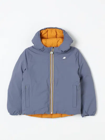 Shop K-way Jacket  Kids Color Blue In Blau