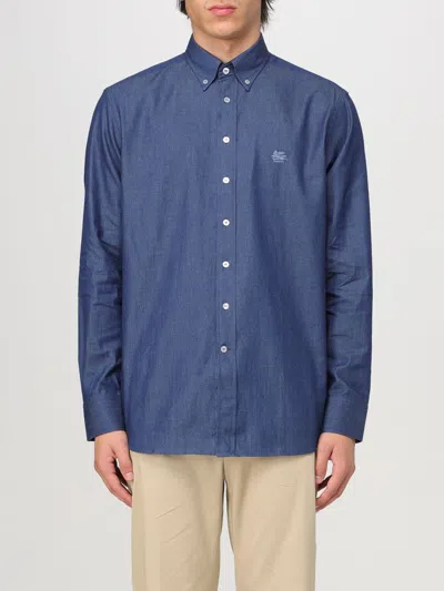 Etro Button-down Collar Cotton Shirt In Blue