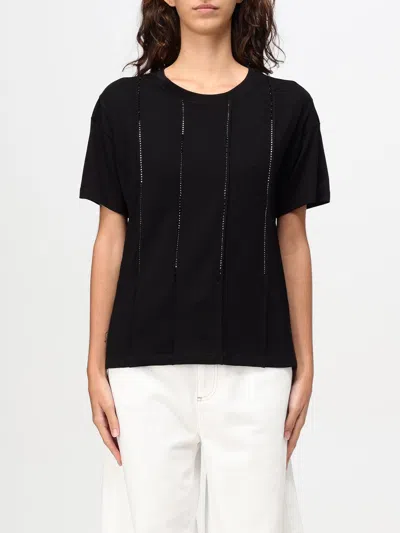 Liu •jo Crystal-embellished T-shirt In Schwarz