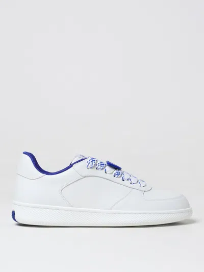 Burberry Terrace Leather Sneakers In Weiss