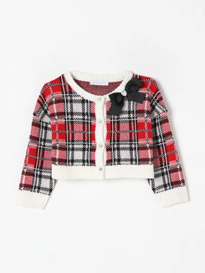 Monnalisa Tartan-check Sweater In Rot