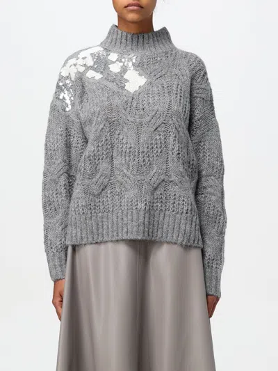 Liu •jo Sequin-embellished Sweater In Grau