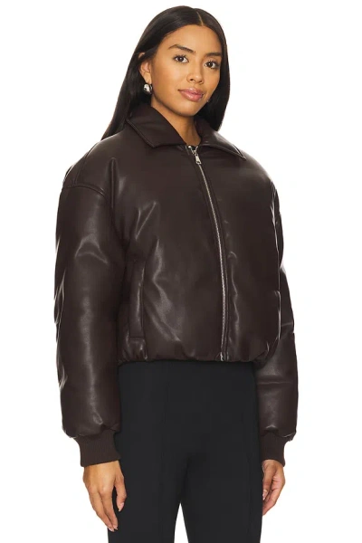 Superdown Sanja Faux Leather Jacket In Brown
