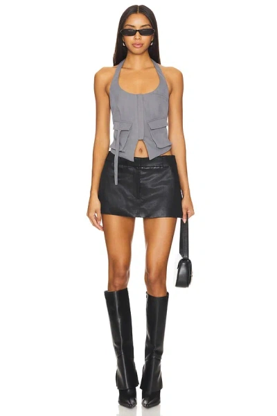 Superdown Kamryn Halter Top In Gray