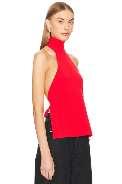 Superdown Keira Open Back Top In Cherry Red