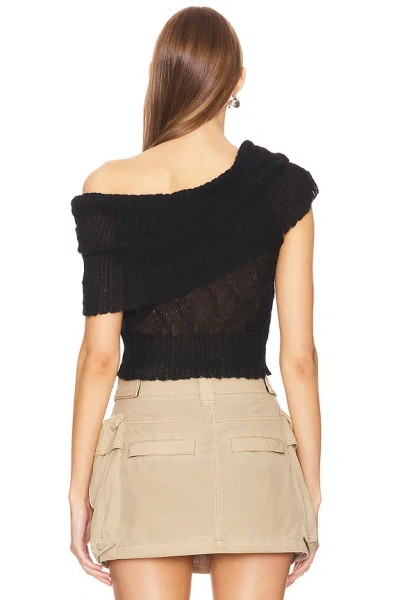Superdown Aubrey Sweater Top In Black