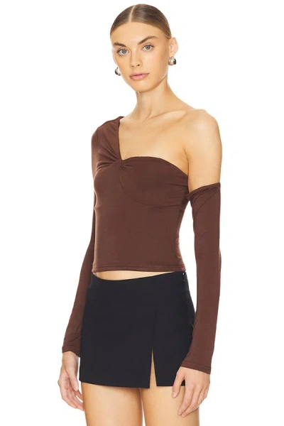 Superdown Sable Top In Chocolate Brown