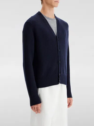 Ami Alexandre Mattiussi Blue Cashmere And Wool Cardigan In Blau