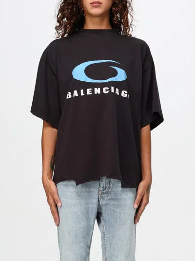 Shop Balenciaga T-shirt  Woman Color Black In Schwarz