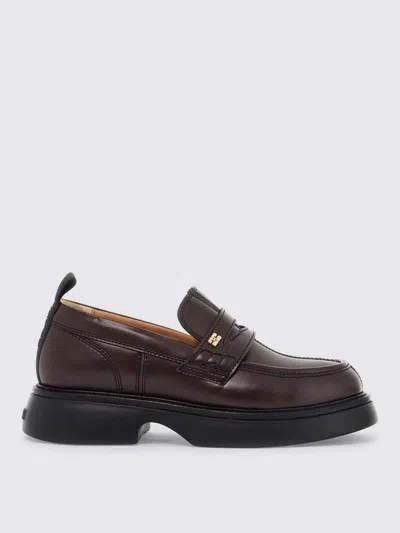 Shop Ganni Loafers  Woman Color Brown In Braun