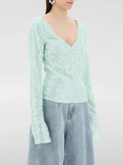 Rotate Birger Christensen Sequin-covered Crop Top In Grün