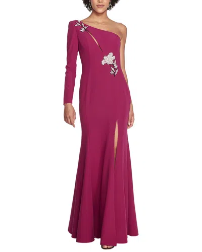 Marchesa Notte One Shoulder Dress In Pink