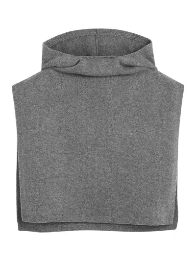 Shop Totême Wool Cashmere Hoodie Bib In Grey