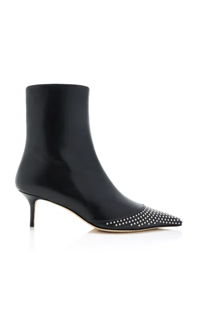 Shop Aeyde Roe Mini Studded Leather Boots In Black