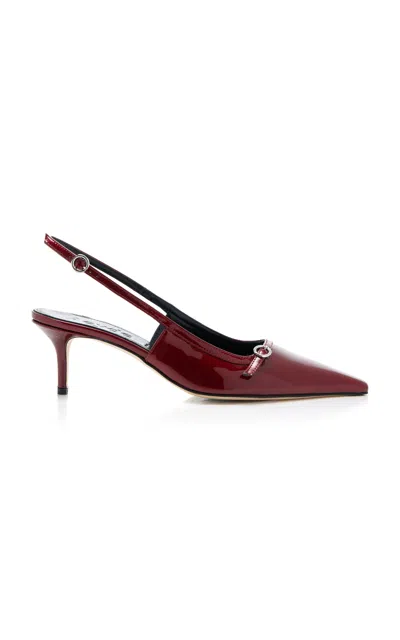 Shop Aeyde Saba Patent Leather Slingback Pumps In Red