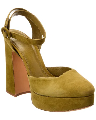 Alexandre Birman Vita 120 Suede Platform Sandal In Green