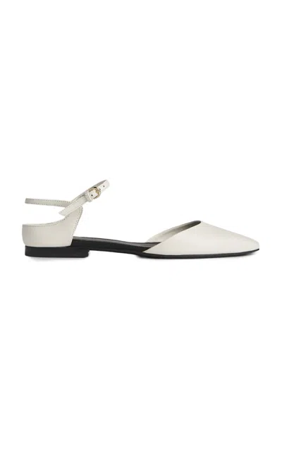 Co Leather Slingback Flats In Ivory