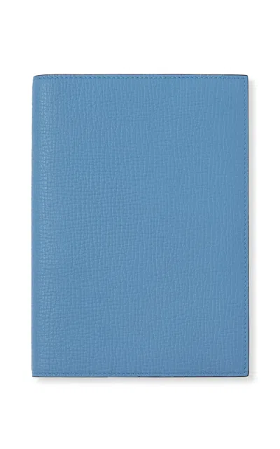 Smythson Evergreen Refillable Notebook In Ludlow In Blue