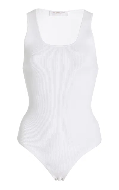 Michael Kors Cashmere-blend Bodysuit In White