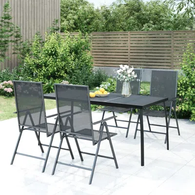 Vidaxl 5 Piece Patio Dining Set Anthracite Steel