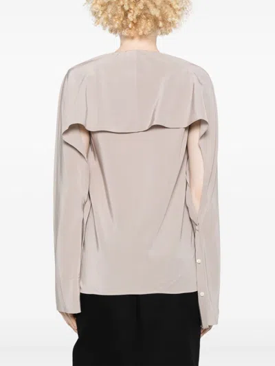 Helmut Lang Scarf Blouse Cashmere Grey In Grey