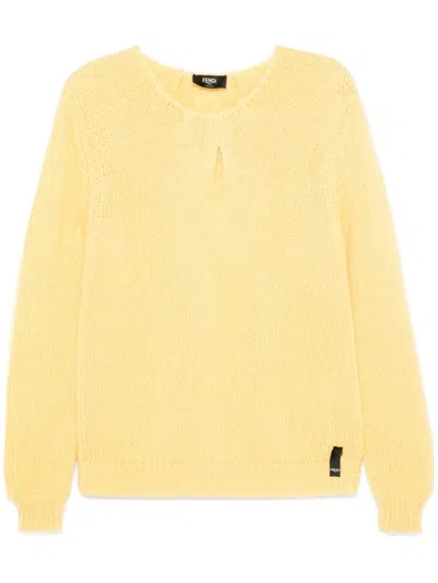 Fendi Mohair-blend Sweater In Yellow
