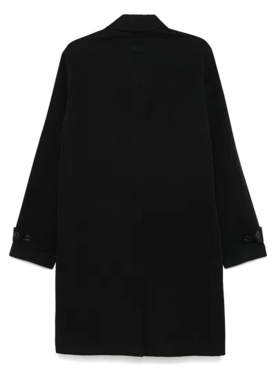Hugo Boss Single-breasted Trench Coat In Black
