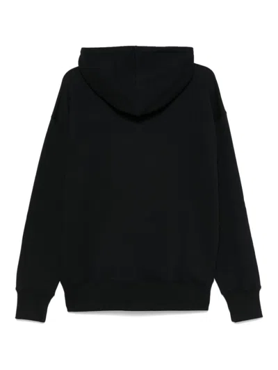 Msgm Logo Hooded Sweatshirt And Pocket In Black