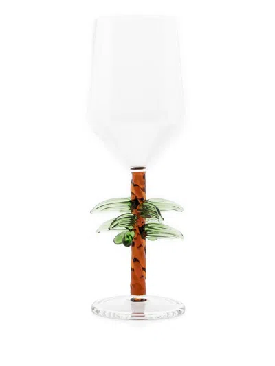 Les-ottomans Brown Palm Tree Glass In Neutrals