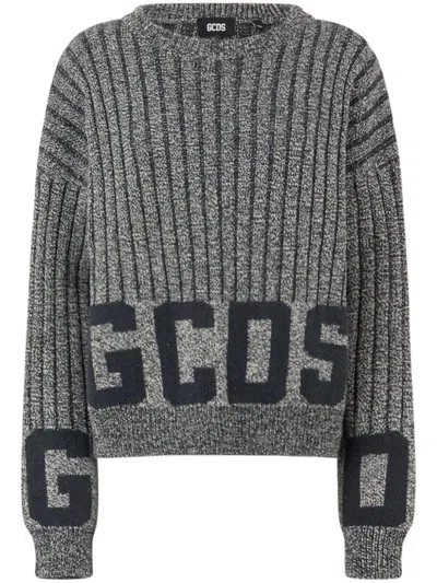 Gcds Logo Sweater In Grey