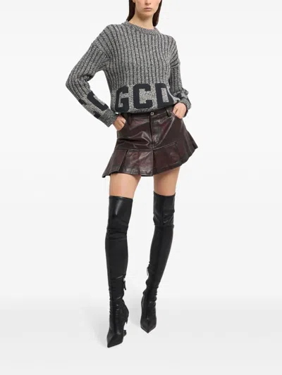 Gcds Logo Sweater In Grey