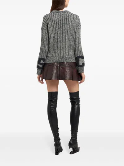 Gcds Logo Sweater In Grey