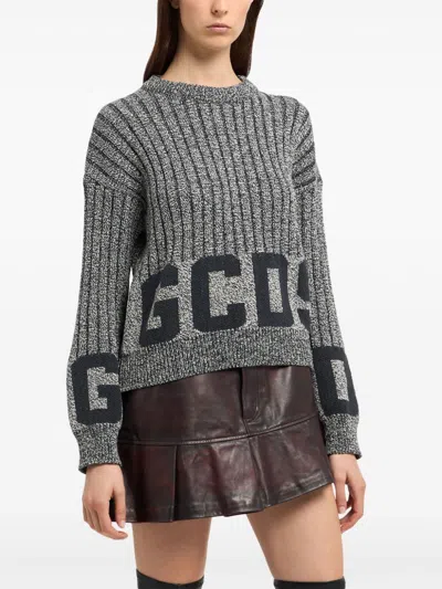 Gcds Logo Sweater In Grey