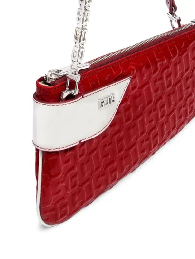 Gcds Comma Notte Monogram Shoulder Bag In Red