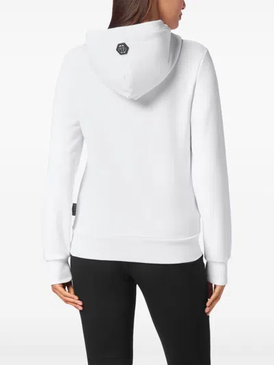 Philipp Plein Rhinestone-embellished Teddy Bear-motif Hoodie In White