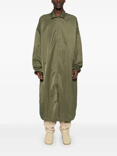 Fear Of God Logo-lettering Coat In Green