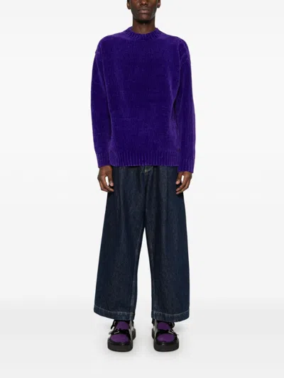 Bonsai Chenille Sweater In Purple