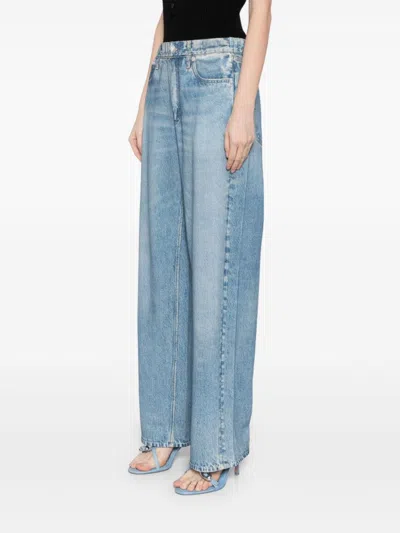 Rag & Bone Jeans-print Straight Trousers In Blue