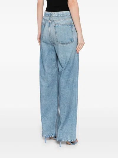 Rag & Bone Jeans-print Straight Trousers In Blue