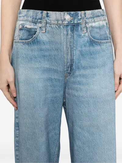 Rag & Bone Jeans-print Straight Trousers In Blue