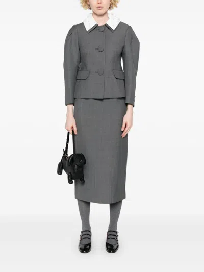 Shushu-tong Shushu/tong Embellished Boxy Gabardine Jacket In Grey