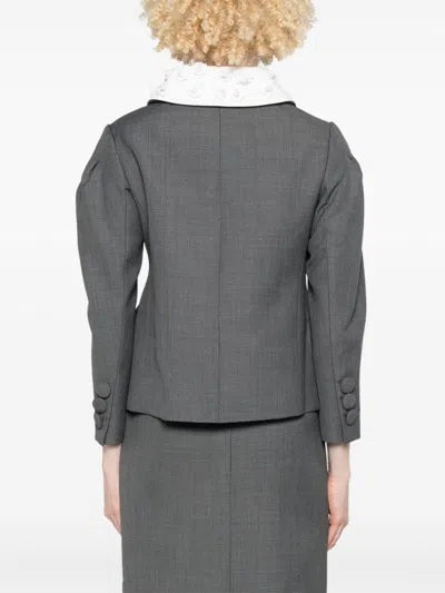Shushu-tong Shushu/tong Embellished Boxy Gabardine Jacket In Grey