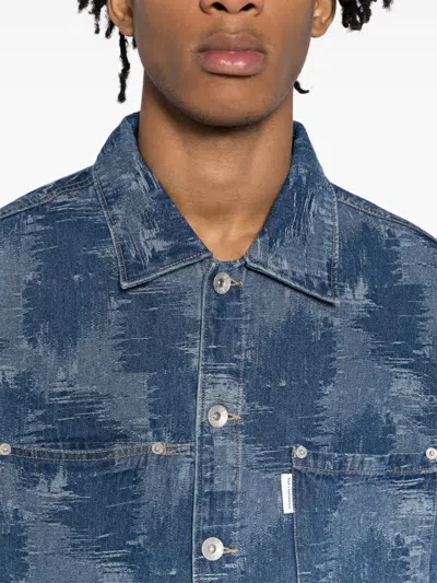 Shop Five Cm Distressed Effect Shirt In Blue